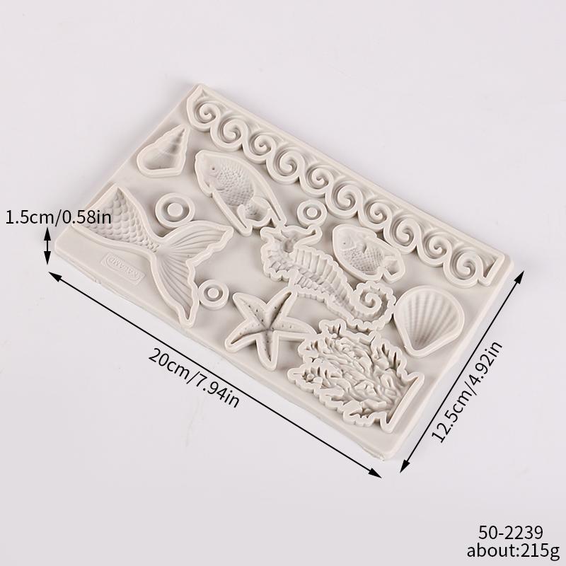 Mermaid Tail Silicone Resin Mold DIY Ocean Mermaid Shell Conch Fondant Chocolate Cupcake Gumpaste Baking Cake Decorating Tools