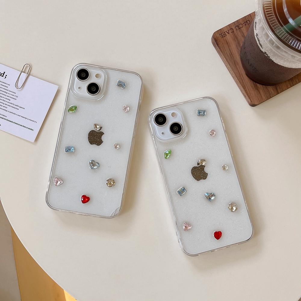 Милый мини-красочный чехол для телефона с кристаллами для Iphone 14 13 12 11 Pro Max Xr X Xs 7 8 Plus Se 2020, прозрачный мягкий чехол с блестками и блестками