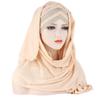 Muslim Women Long Scarf Pull On Ready Wear Instant Hijab Chemo Cap One Piece Amira Head Wrap Turban Femme Shawl Bandanas Scarves