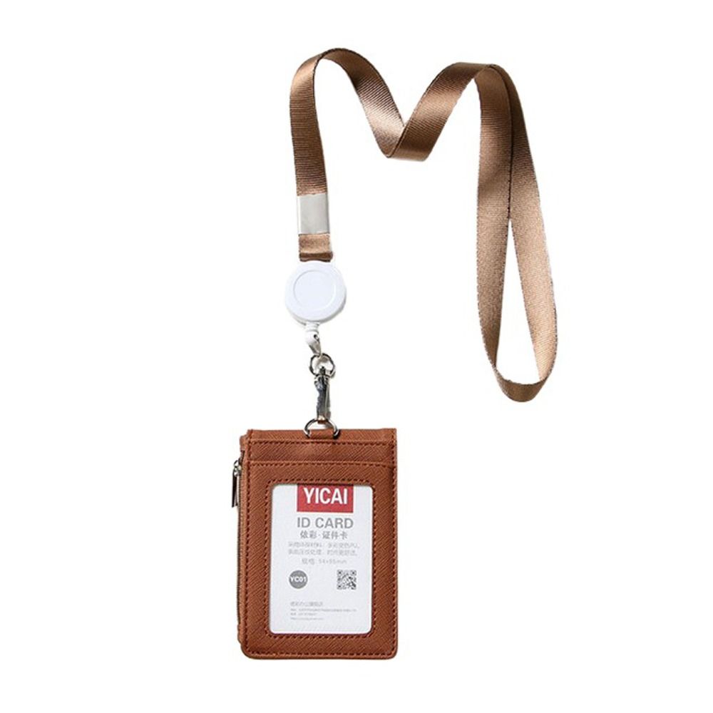 With Lanyard Neck Hanging Card Case Solid Color ID Buse Card Storage  Female/Male