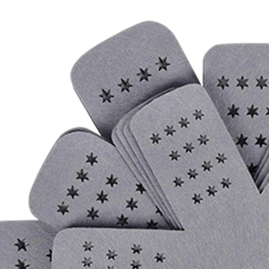 12 шт. серых защитных ковриков для кастрюль и сковородок, фетровые салфетки, противоскользящие разделители для посуды, декоративные разделители для поддонов в форме цветка