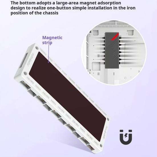 Порты ARGB-хаба PWM Температура с 10 регулировками скорости управления Энергосбережение