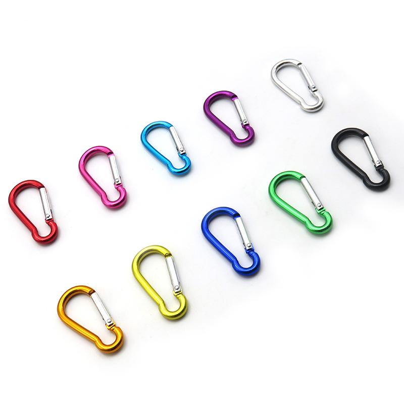 1/11/11pcs Aluminum Carabiner Key Chain Clip Outdoor Camping Keyring Snap Hook Water Bottle Buckle Kit Climbing Accessories