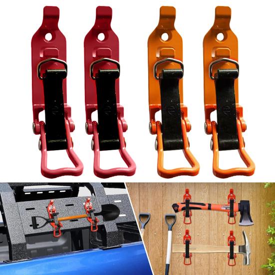 4Pcs Shovel Brackets Metal Clamps Rustproof Strong Load-bearing Quick Release Equipment Tool Holder Mount Car Accessories