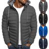 Oversize Men Padded Hooded Cardigan Drawstring Winter Thick Warm Jacket Outerwear Top