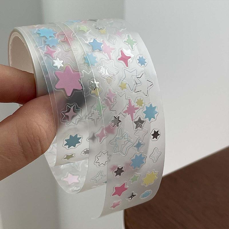 Стиль INS DIY Декоративная лента Алфавит Звезда Клевер Рыбный пирог Лента ПЭТ-наклейка Планер Дневник Леджер Декоративные принадлежности Скрапбукинг