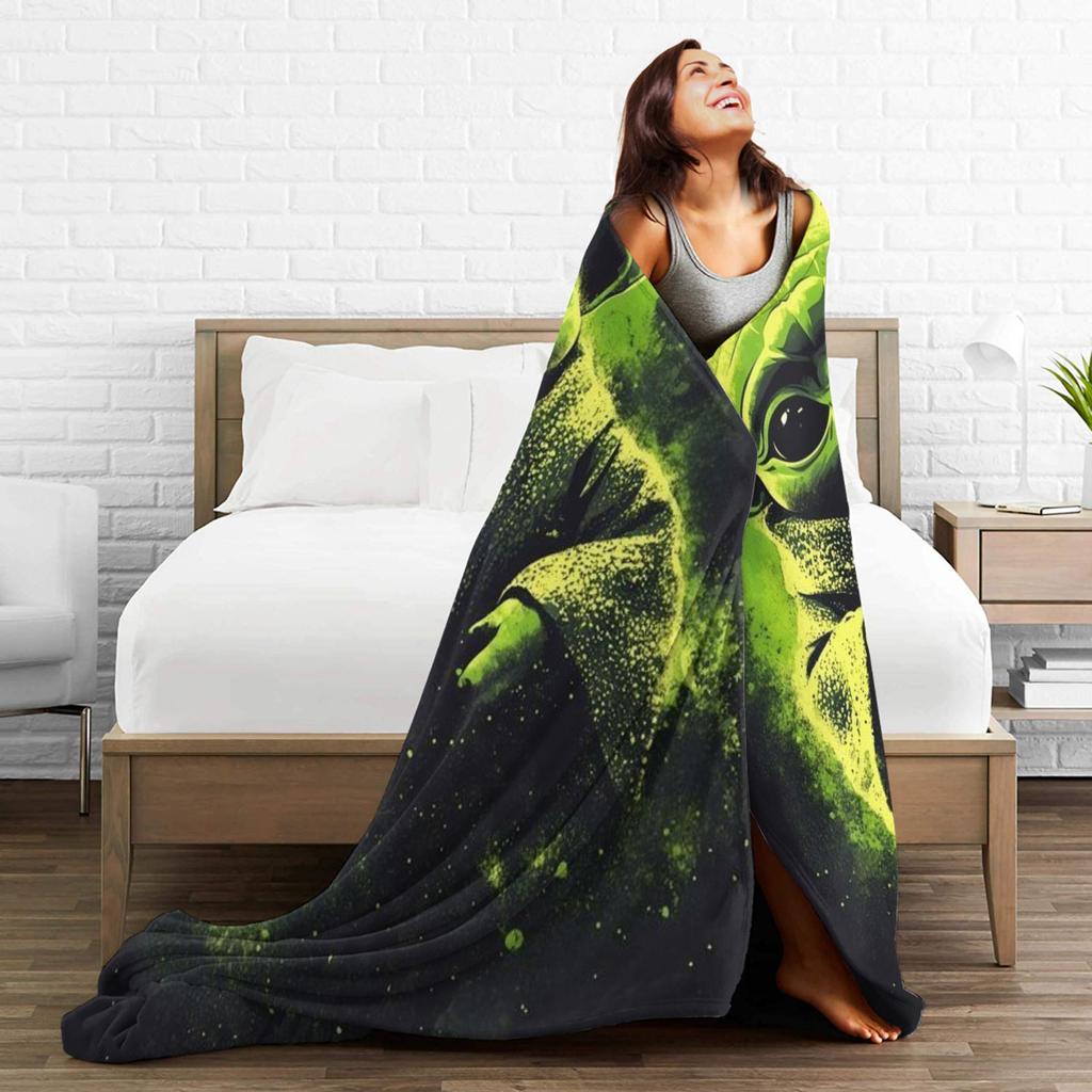 Grogu W-Warss Baby Yodas Blankets Quality Soft Warm Bedding Throws Autumn Decorative Living Room Graphic Bedspread
