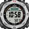 Casio Мужские аналоговые кварцевые часы с будильником из нержавеющей стали, водонепроницаемые до 100 м PRW-3400-1