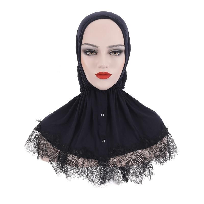 Модальное кружево с застежкой-молнией для мусульманских женщин, хиджаб