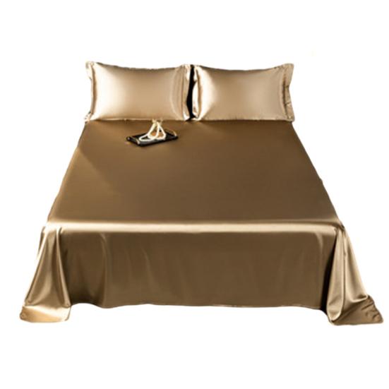 Yousheng Glossy Satin Sheets Solid Color Bed Sheet with 2 Pillowcases Cooling Wrinkle-Free Silky Smooth Sheets for Most Bed Sizes