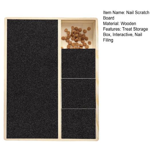 Когтеточка для собачьих когтей с коробкой для лакомств, деревянная подкладка для хранения домашних животных с коробкой для хранения закусок, съемная подкладка для царапания лап для дрессировки собак