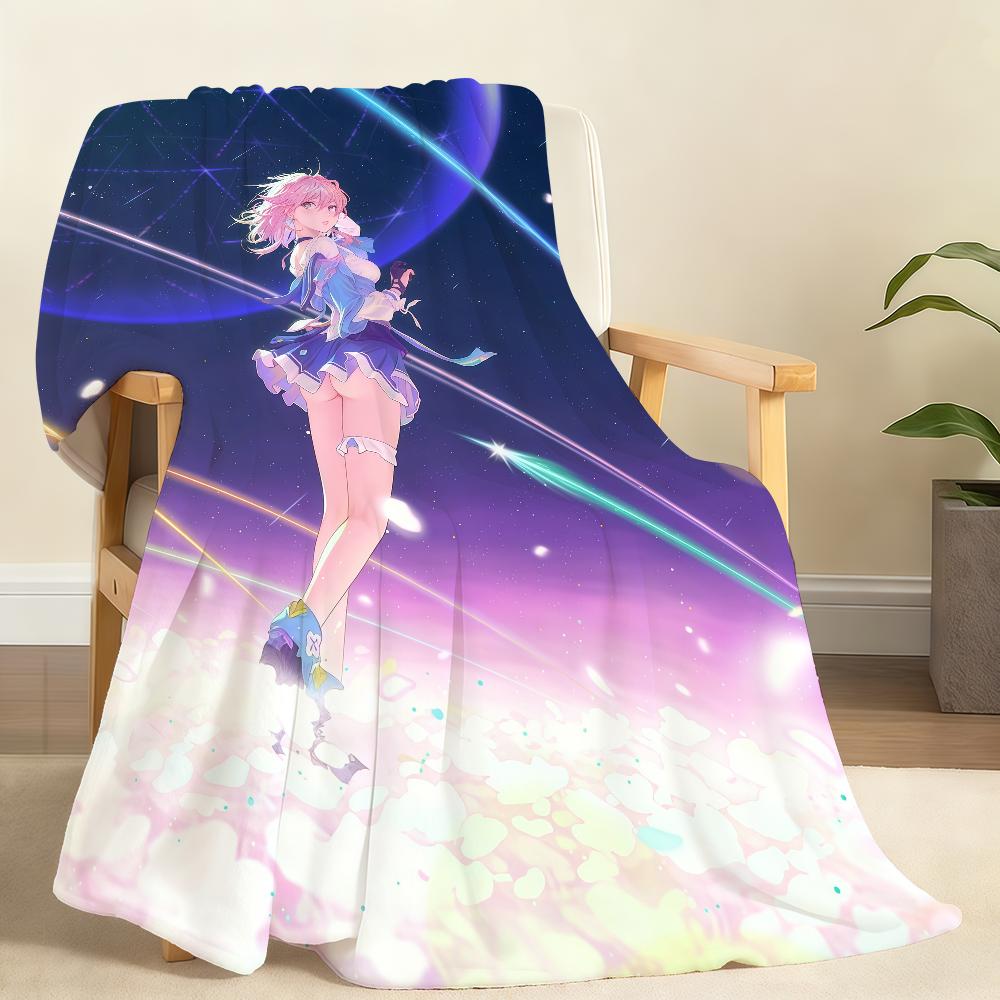 Плед Game Honkai Star M Марч 7th Мягкий плед для дома спальни кровати дивана пикника путешествия офиса Покрывало одеяло Подарок