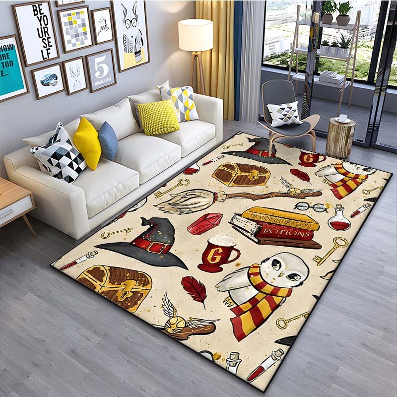 Magic Props Pattern Rug for Living Rooms Bedroom Bedside Bathroom Floor Mat Area Mat Machine Washable Non-slip Carpet Room Decor