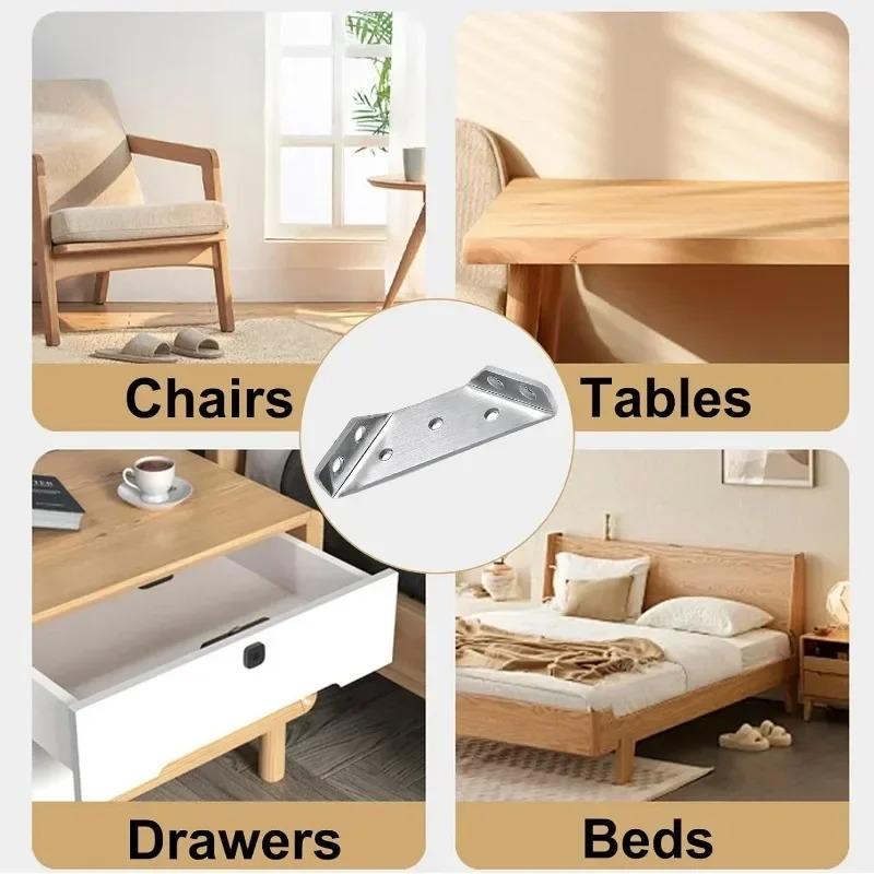 10/1 комплект универсальных угловых кронштейнов из нержавеющей стали для мебели, угловых соединителей для шкафов, столов, стульев, ящиков, угловых распорок с винтом