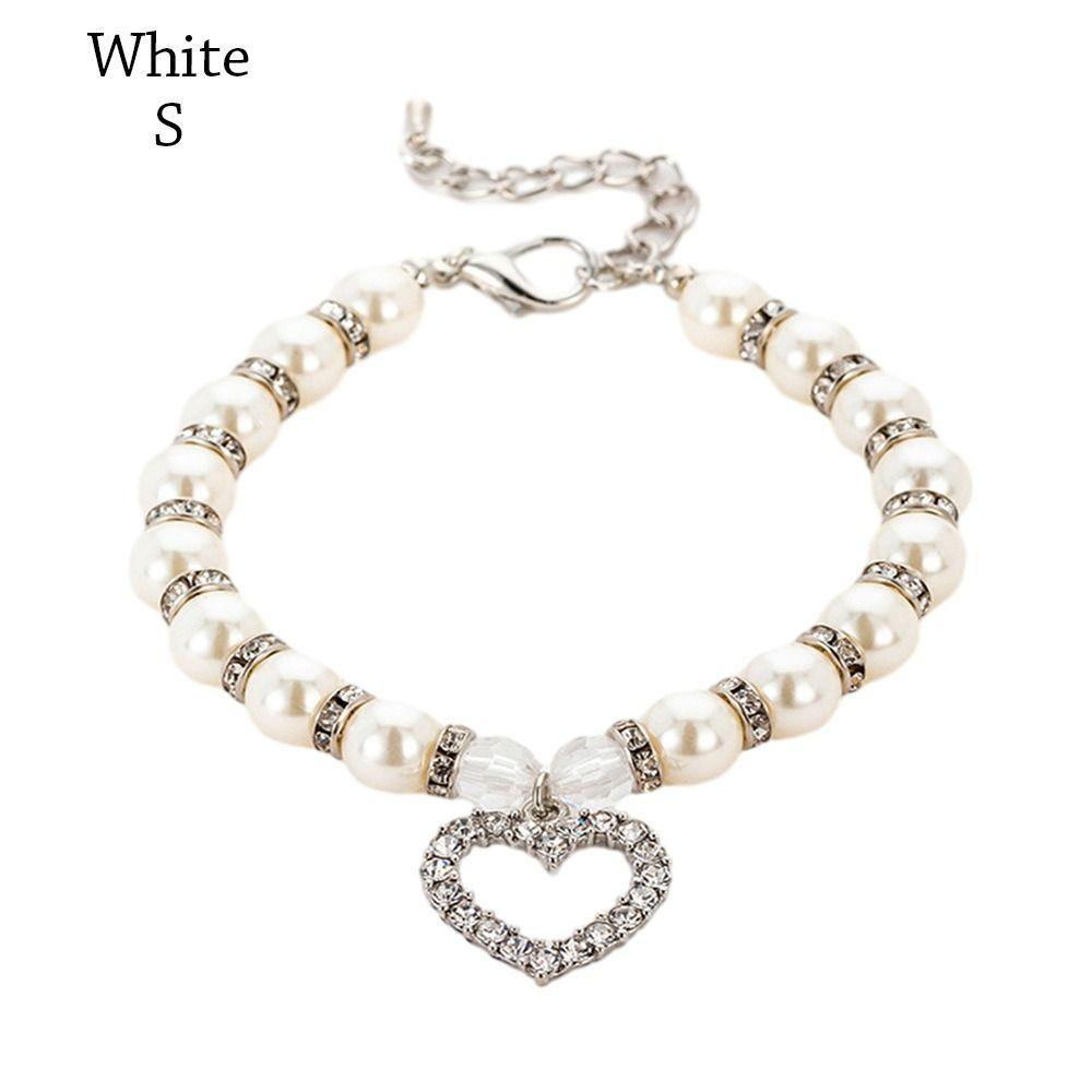 Регулируемое ожерелье из искусственного жемчуга для собак, ошейник для собак, ювелирные изделия, цепочка на шею для собак и кошек, роскошные аксессуары с бриллиантовой подвеской