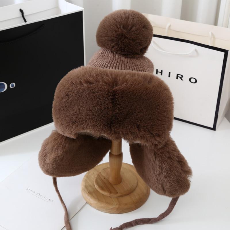 New Baby Boys Girls Hat Kids Children Ear Flap Muff Winter Warm Plush Cotton Cap Outdoor Warm Knitted Beanie Gifts Hat