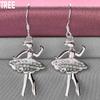 Серьги-подвески для пирсинга с танцующей девушкой из стерлингового серебра 925 пробы, модные свадебные украшения