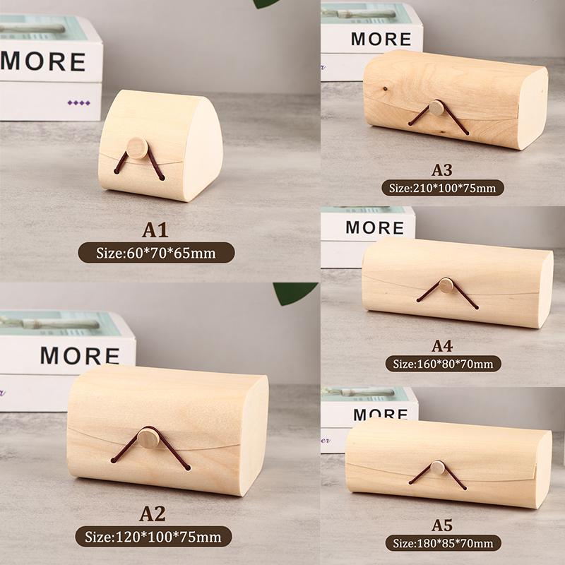 1 шт. деревянная коробка для хранения, простая деревянная коробка с крышкой, подарочные коробки, изогнутый подарочный упаковочный чехол для дома, товары для хранения, украшения, органические ювелирные изделия