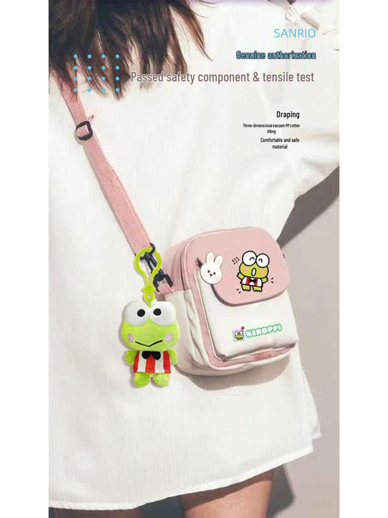 Оригинальный плюшевый рюкзак-подвеска Sanrio Keroppi и брелок
