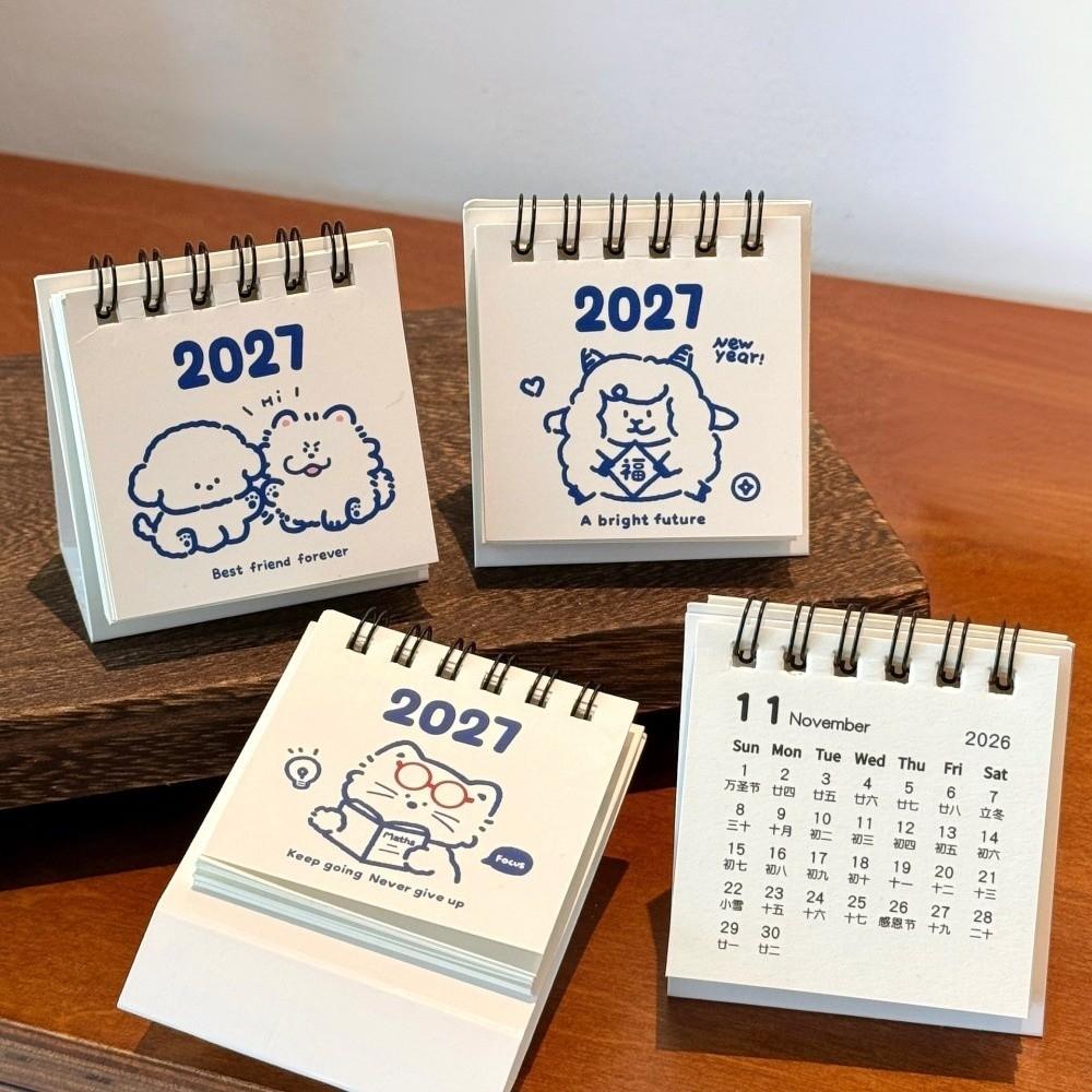 Paper Material 2027 Mini Desk Calendar Portable Design Desktop Calendar Desktop Accessory