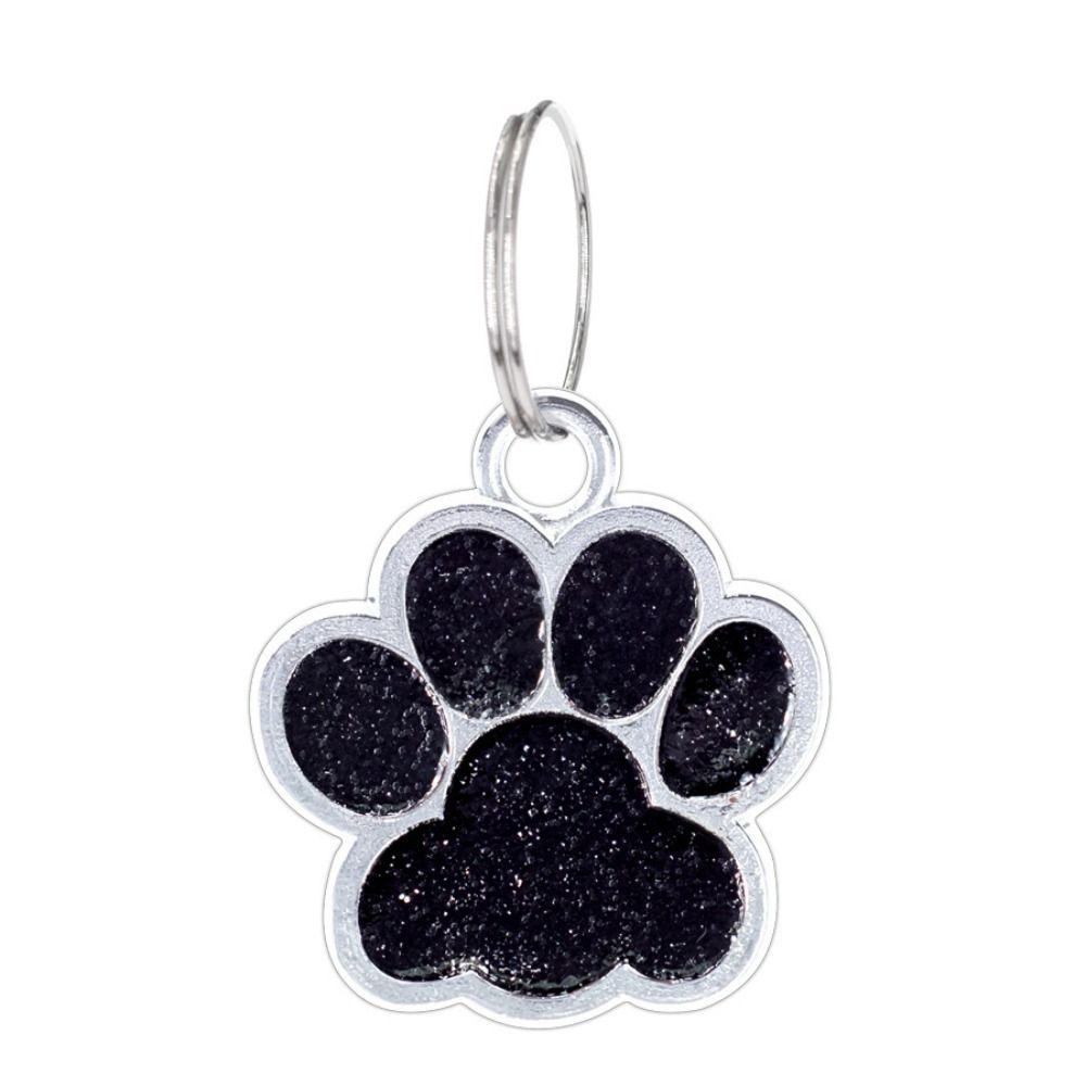 Cat Dog Paw Print Pet Glitter Pendant Anti-Lost Pet Collar Tag Pendant Dog Cat Tags Cats