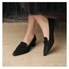 Fashion New Style Fashion Women's Pleated Slip On Mid Heel Office Ladies Shoe Chunky Heel Women Square Toe Shoes for Woman Zapatos Mujer