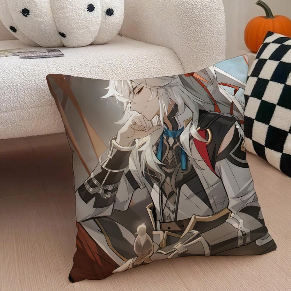 JJing Yuan Star Rail Hit Game Character Cushion Cover Throw Pillow Cover Hidden Button Durable Polyester Chair Cushion
