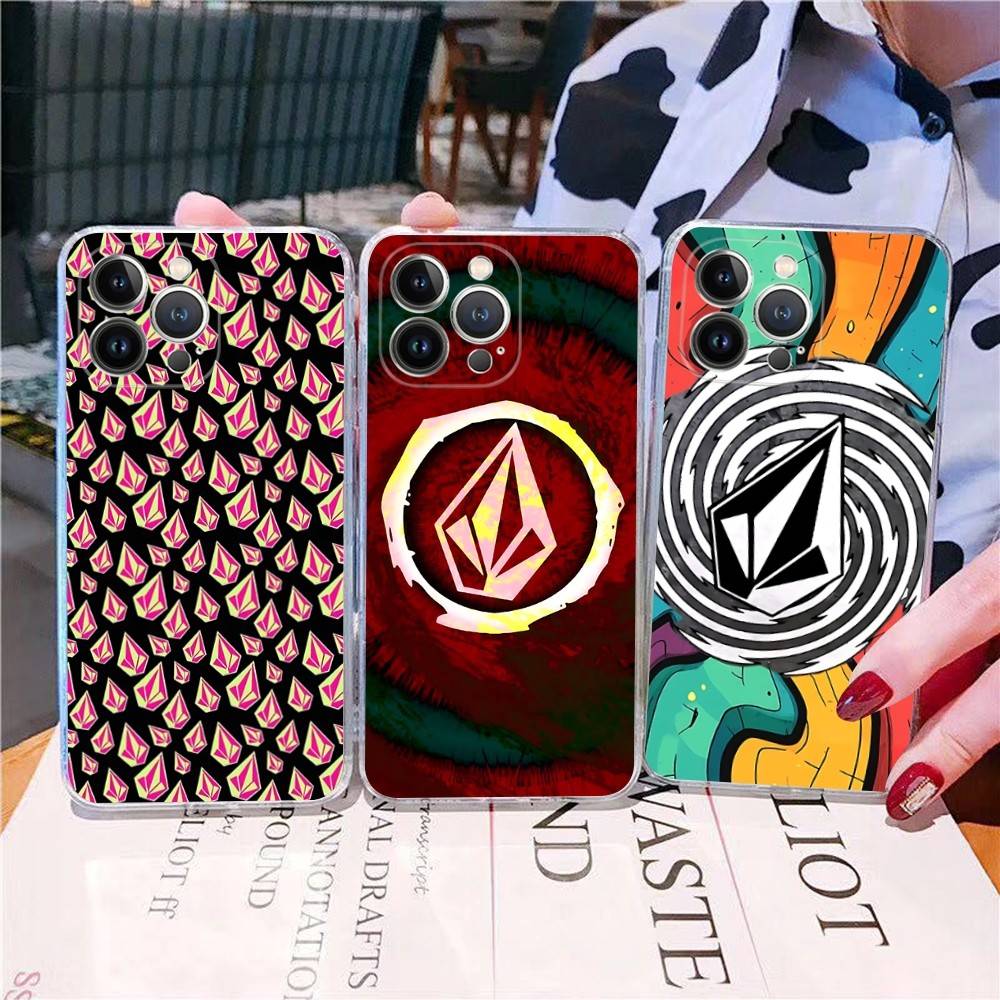 V-Volcom LOGO Fashion Phone Case For IPhone 17 16 15 Plus 14 13 Mini 12 11 Pro Max Soft Shell Cover