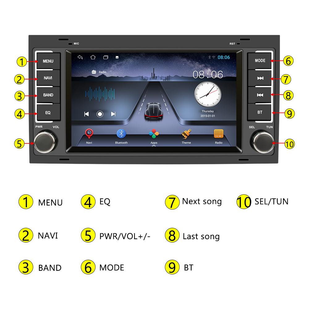 Reakosound 2Din Android Auto Carplay Car Radio Stereo GPS Player For VW Volkswagen Skoda Octavia Golf 5 6 Touran Passat B6 Polo Jetta