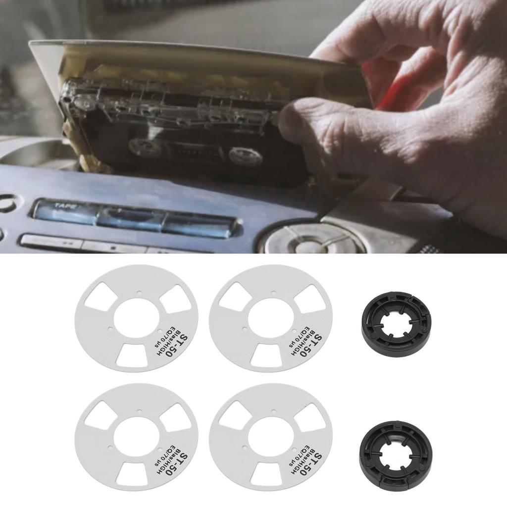 Reel to Reel Cassette Retro Blank Metal Reel Cassette Tape with 4 Reels 2 Wheel for Music Recording