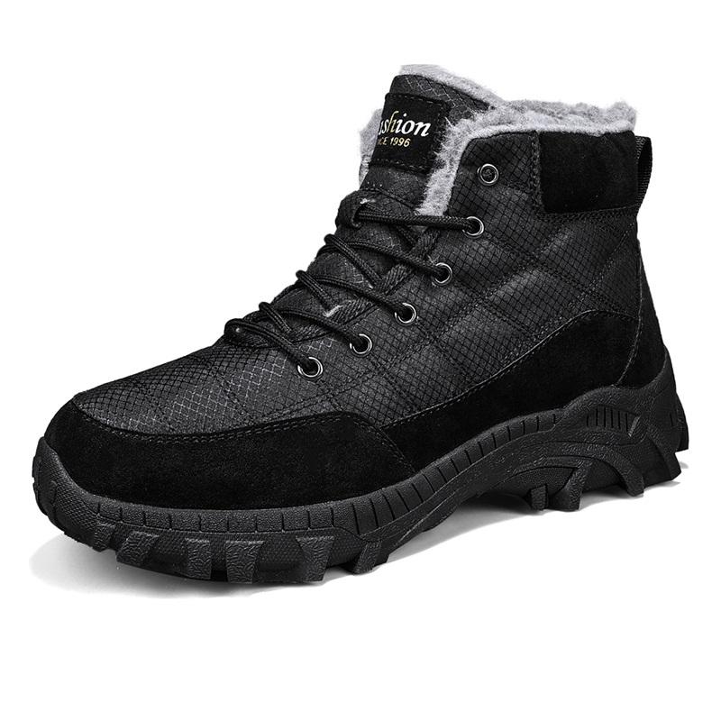 Men's Snow Boots New Winter Style Plus Velvet To Keep Warm and Trendy High-top Outdoor Hiking Thick Cotton Shoes Platform Boots