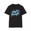 Daft Punk Logo White Black Tee Shirt Blue Pink Logo Retro TShirt T-Shirt Tops