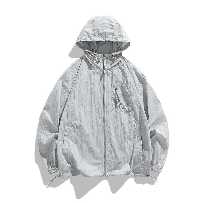 Мужская куртка с капюшоном с защитой от солнца UPF 50+, легкая рубашка с длинным рукавом, солнцезащитная толстовка с капюшоном и карманом