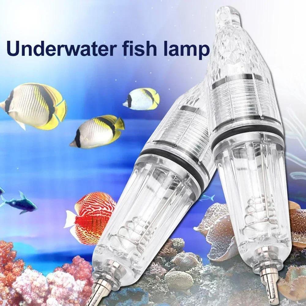 Waterproof Deep Drop Underwater Fish Attracting Lure LED Night Fishing Fishing Lamp 12CM Bait Transparent for 300M Under Water