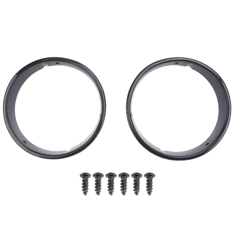 2PCS Headlight Bezel Cover Scratch Resistant Decorative Black Headlamp Trim Rings For TJ 1997 To 2006