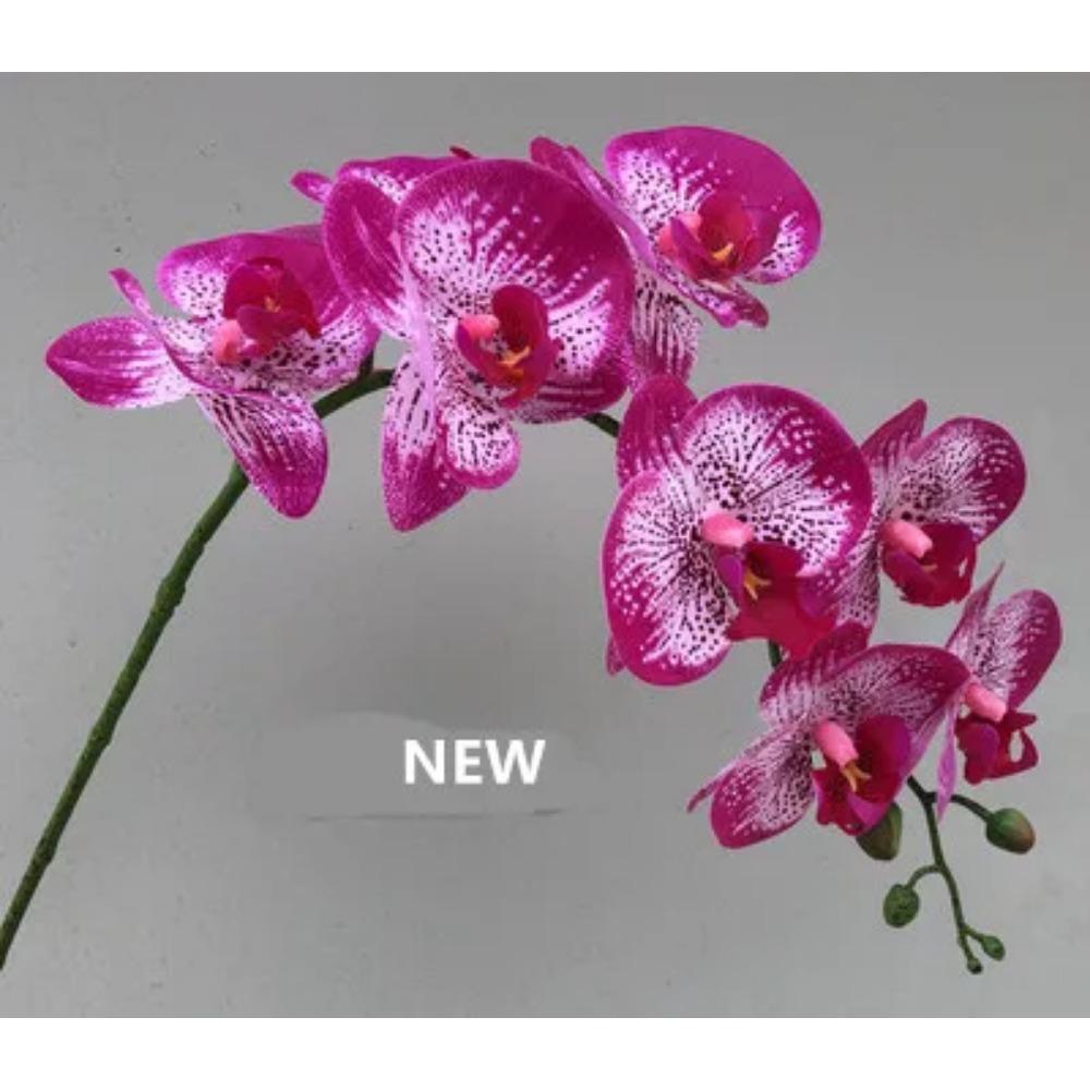 Латексная искусственная орхидея-бабочка с 9 головками 3D-печать Большой размер Искусственный фаленопсис Силикон ПУ На ощупь как настоящий Свадебный домашний декор