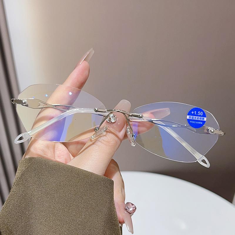 New reading glasses fashionable hollow metal anti-blue glasses simple trimming personalized elderly reading glasses