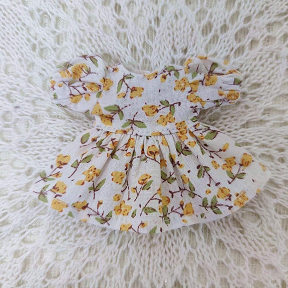 Для кукол 1/11OB11 Кукольная юбка Одежда Ручная работа Платья с принтом Наряды с коротким рукавом Кукольный топ