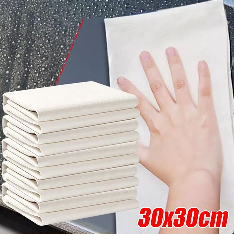 Полотенца для мытья автомобиля из натуральной замши, супер впитывающие салфетки для сушки и чистки окон автомобиля, быстросохнущее полотенце для мытья автомобиля