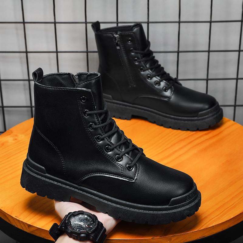 Зимние ботильоны мужские ковбойские панк теплые ботинки мужские уличные туфли уличные осенние мотоциклетные ботинки мужские повседневные зимние кроссовки мужские