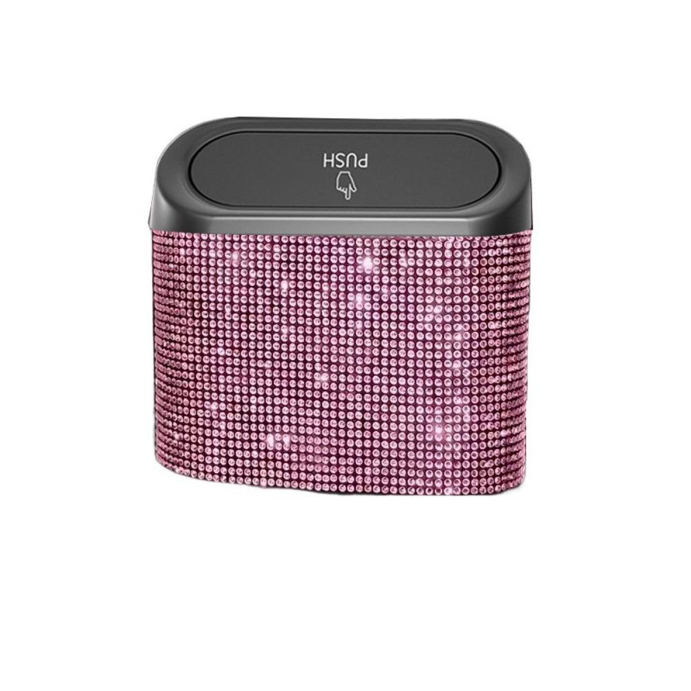 Bling Rhinestones Auto Unbrella Storage Box Removable Vehicle Hanging Dust Case  Seat Back