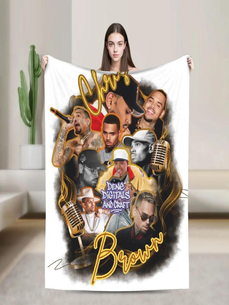 Chris Brown Quality Soft Warm Throw Blanket for Kids Winter Home Decor Street Trend Bedspread Cozy Blanket for Living Room Bedro