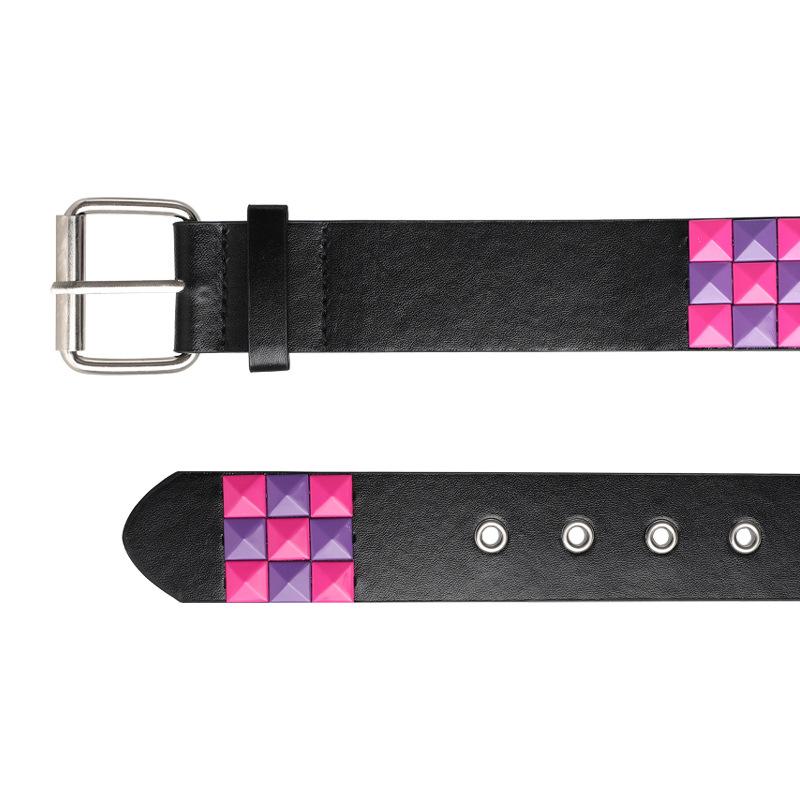Multicolor Rivet Belt Women'S Heavy Metal Belt Men'S And Women'S Belt, Punk Rock Jeans Belt