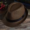 Simple Women Ribbon Decoration Wide Brim Men Beach Hats Fedoras Weave Shade Sun Caps Straw Hat
