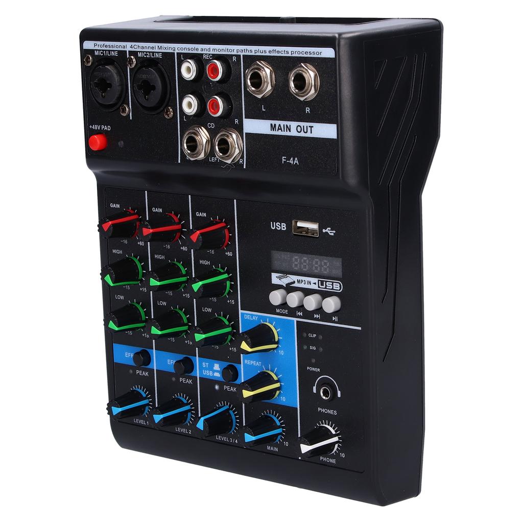 F4A 4-канальный живой микшер с низким уровнем шума профессиональный стерео USB o микшер для домашнего караоке сцены KTV