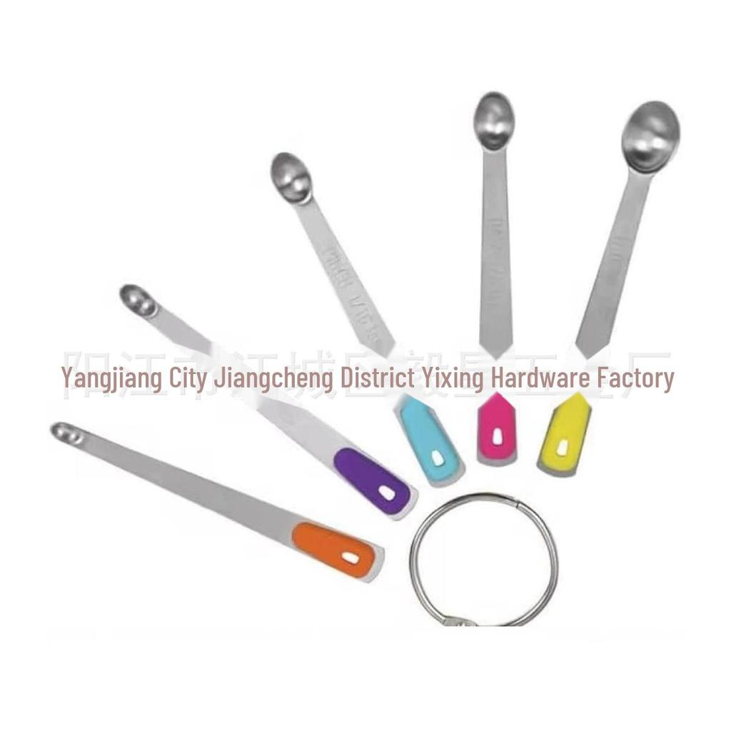 Набор из 10 мерных стаканов и ложек из нержавеющей стали с силиконовыми ручками