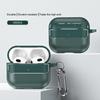 Черный мягкий силиконовый чехол с текстурой под карбон для Apple AirPods Pro 2-го и 3-го поколения - Водонепроницаемый, ударопрочный, устойчивый к царапинам, с карабином