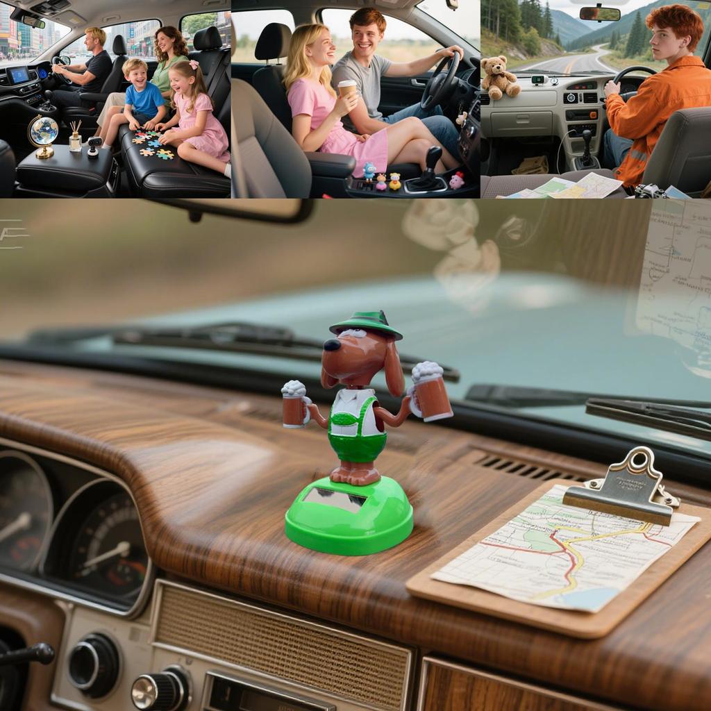 Dashboard Decor Bobble Solar Powered Puppy Dashboard Decoration Funny Swinging Figures Cartoon Puppy Interior Decor For Driver