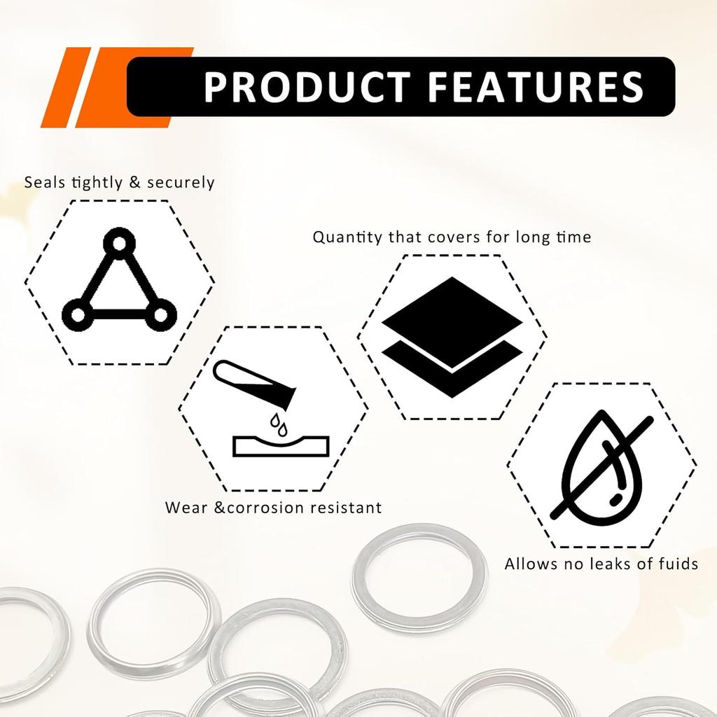 15PCS M16 Transmission Fluid and Oil Drain Plug Crush, 16mm Crush Washer Oil Drain Plug Part # PN 803916010 for Subaru 2010- Ascent BRZ Crosstrek