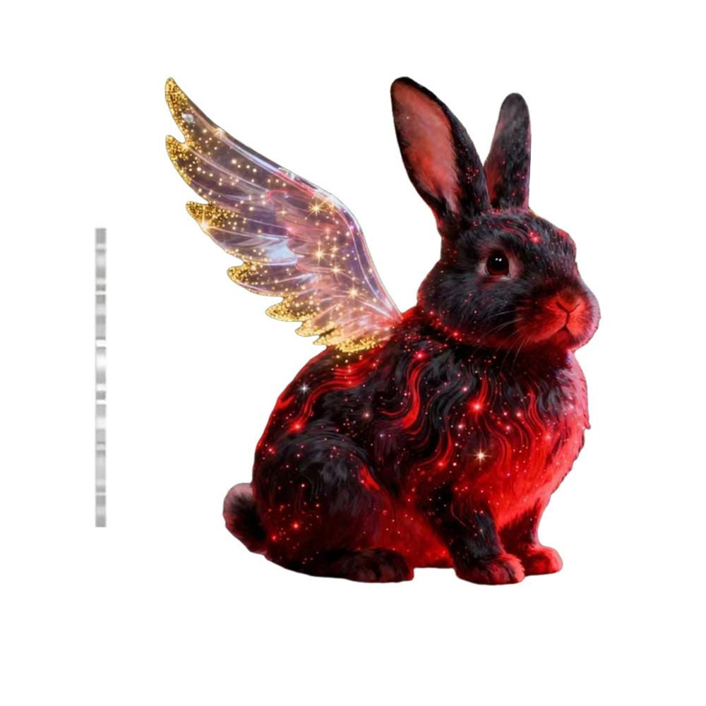 New 2D Flat Christmas Hanging Pendant Ballerina Simulation Angel Hanging Decor Acrylic Shining Rabbit Keychain Navidad Decor